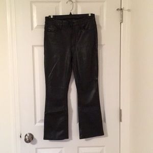 MOTHER Faux leather Insider cropped pant